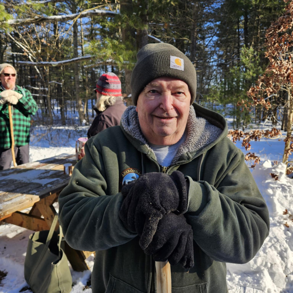 Man in winter scene