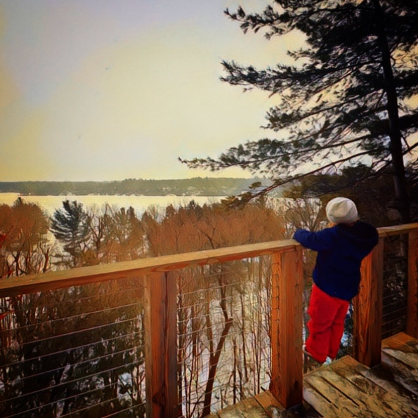 Child overlooking Butterfield Lake