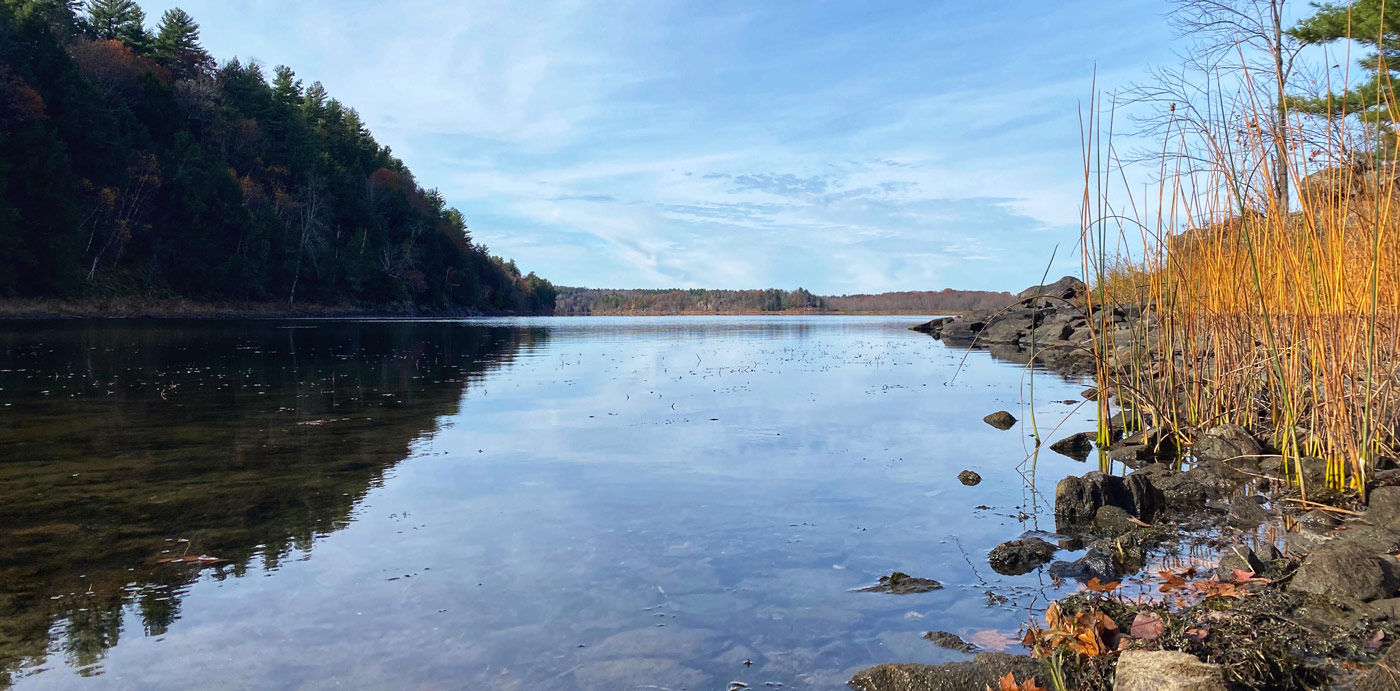 blue skies above Red Lake