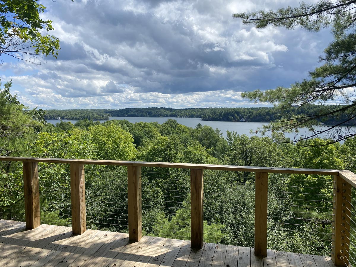 a view of Butterfield Lake from the deck
