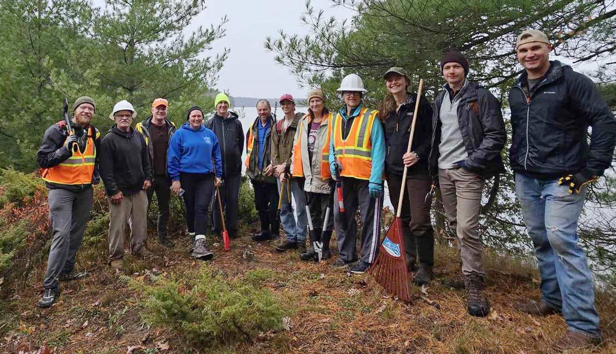 crew of volunteers